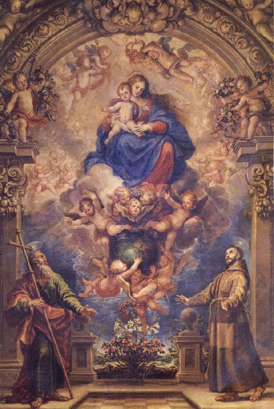 Francisco Rizi Virgin and Child with Sts.Philip and Francis China oil painting art